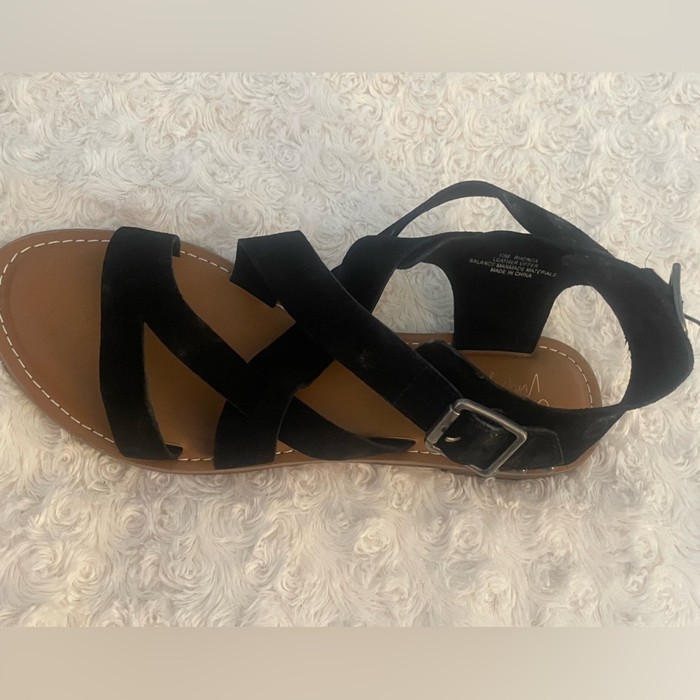 Crown Vintage Black Strappy Sandals
